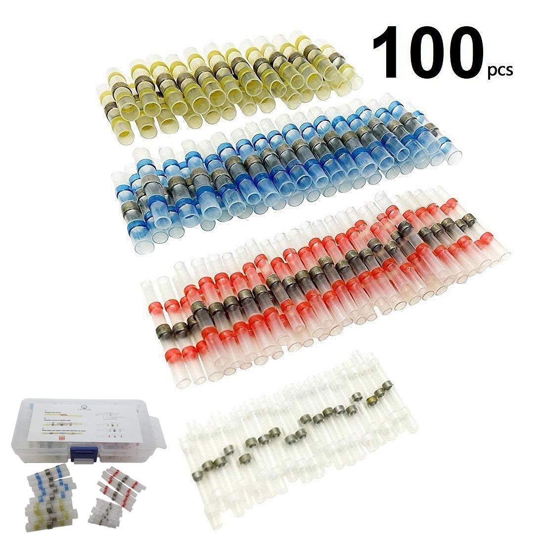 VALTCAN Solder Seal Wire Connectors Heat Shrink 100 pcs