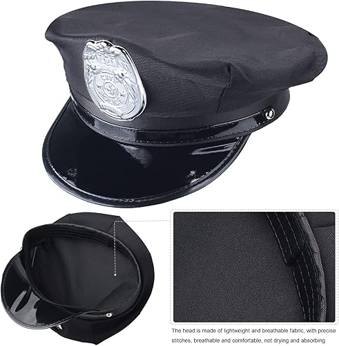 Miniatura 8 de Beelittle - Kit de policía, gorro de policía con esposas, walkie talkies, esposas, placa y lentes