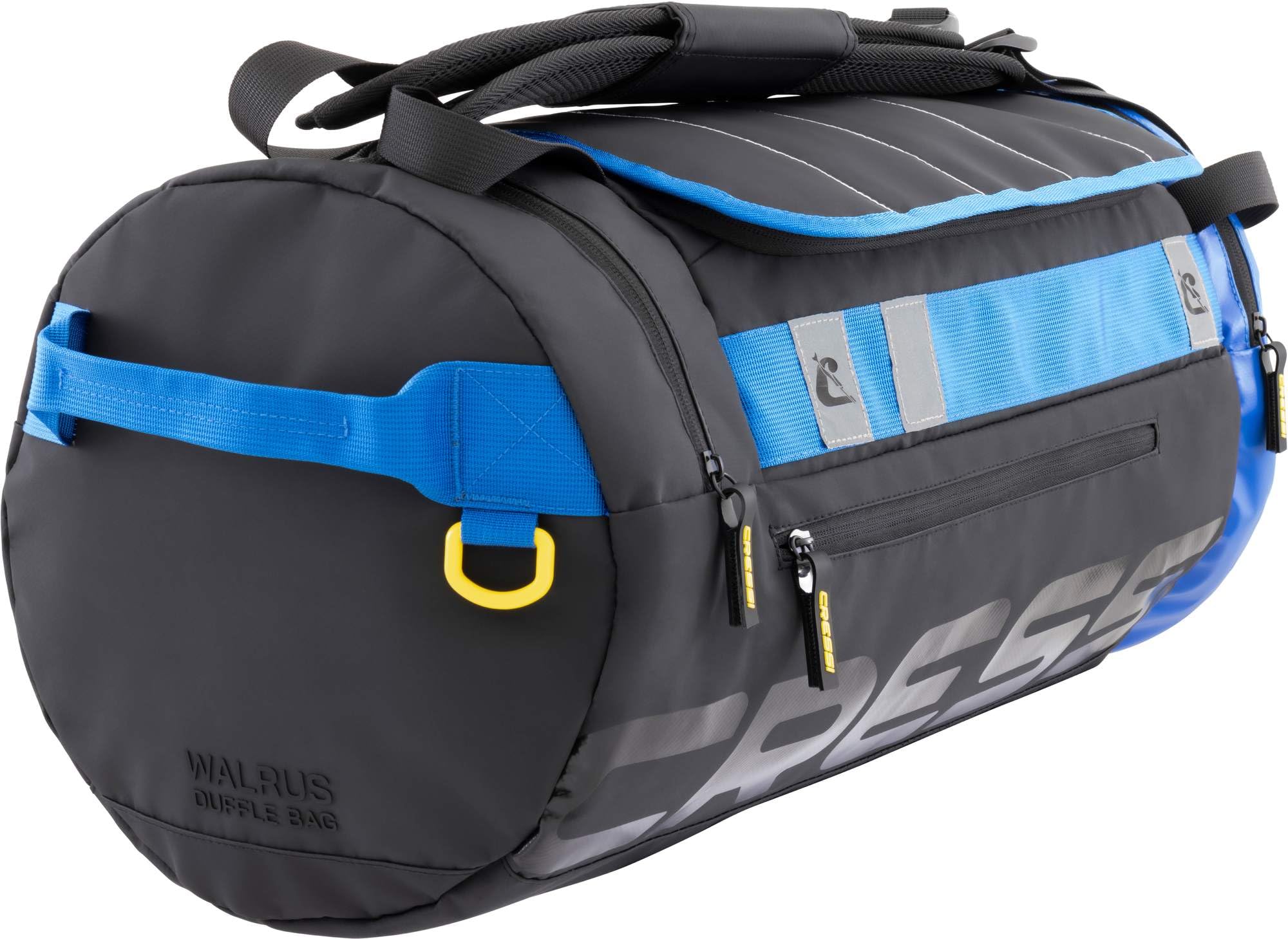 CRESSI since 1946 - Walrus Pool Duffle Backpack - Multifunctional Bag Convertible in Seconds from Backpack to Hand Bag, ideal for Water Activities, Black/Blue 35 L, Unisex