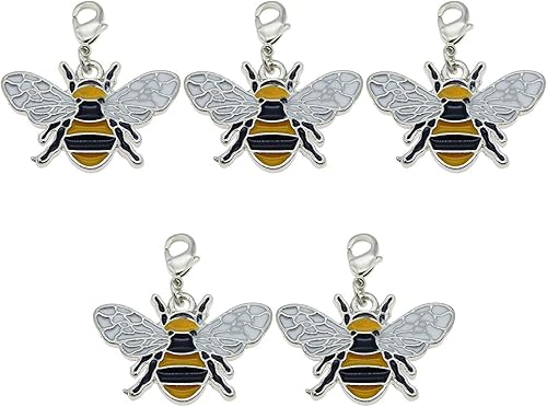 Julie Wang 28 dijes de abejorro esmaltados de plata para joyería, pulsera, collar con cierre de langosta, Metal, No es una piedra preciosa