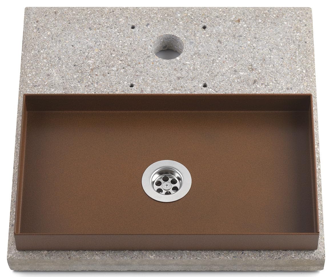Bel-fer Boden mit Schale für Brunnen mit großem Zwinge 40 x 40 x 5 cm aus Beton 42/BSE/5 grün oder Rost (Rost)