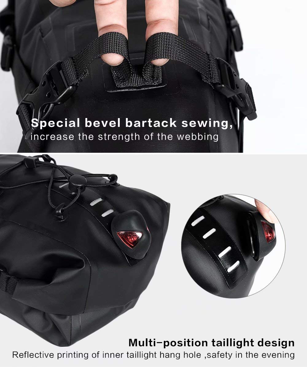 Rhinowalk Borsa da sella per bicicletta, impermeabile, 1,5 l