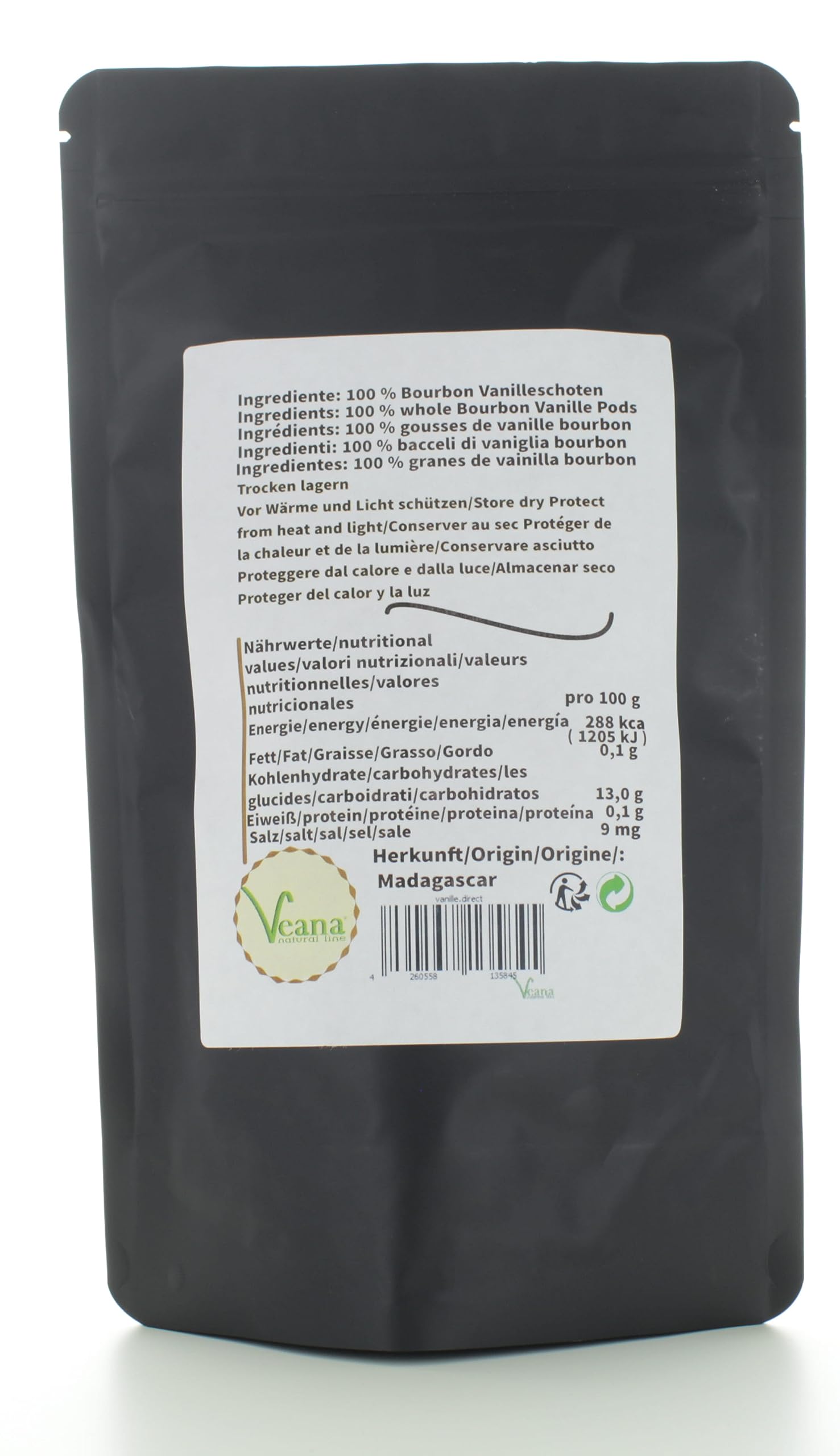 Bourbon - Raqueta de vainilla (100 unidades, 12-13 cm) 100% natural de Madagascar