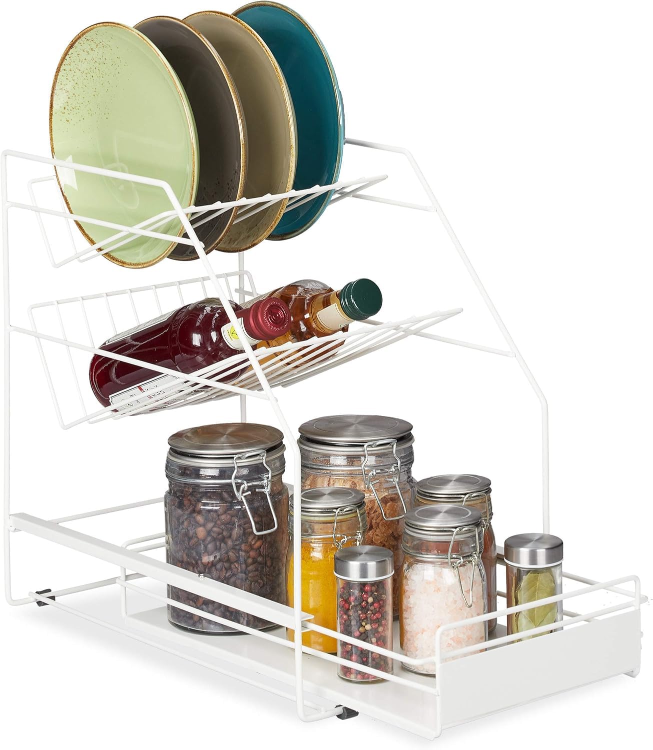 ARHAT ORGANIZERS Under Sink Organizer | Under Cabinet Storage Sink Storage Rack Shelf Multi-Purpose | 3 Tier Pull-Out Storage Drawer for Kitchen & Bathroom (White)-image-9