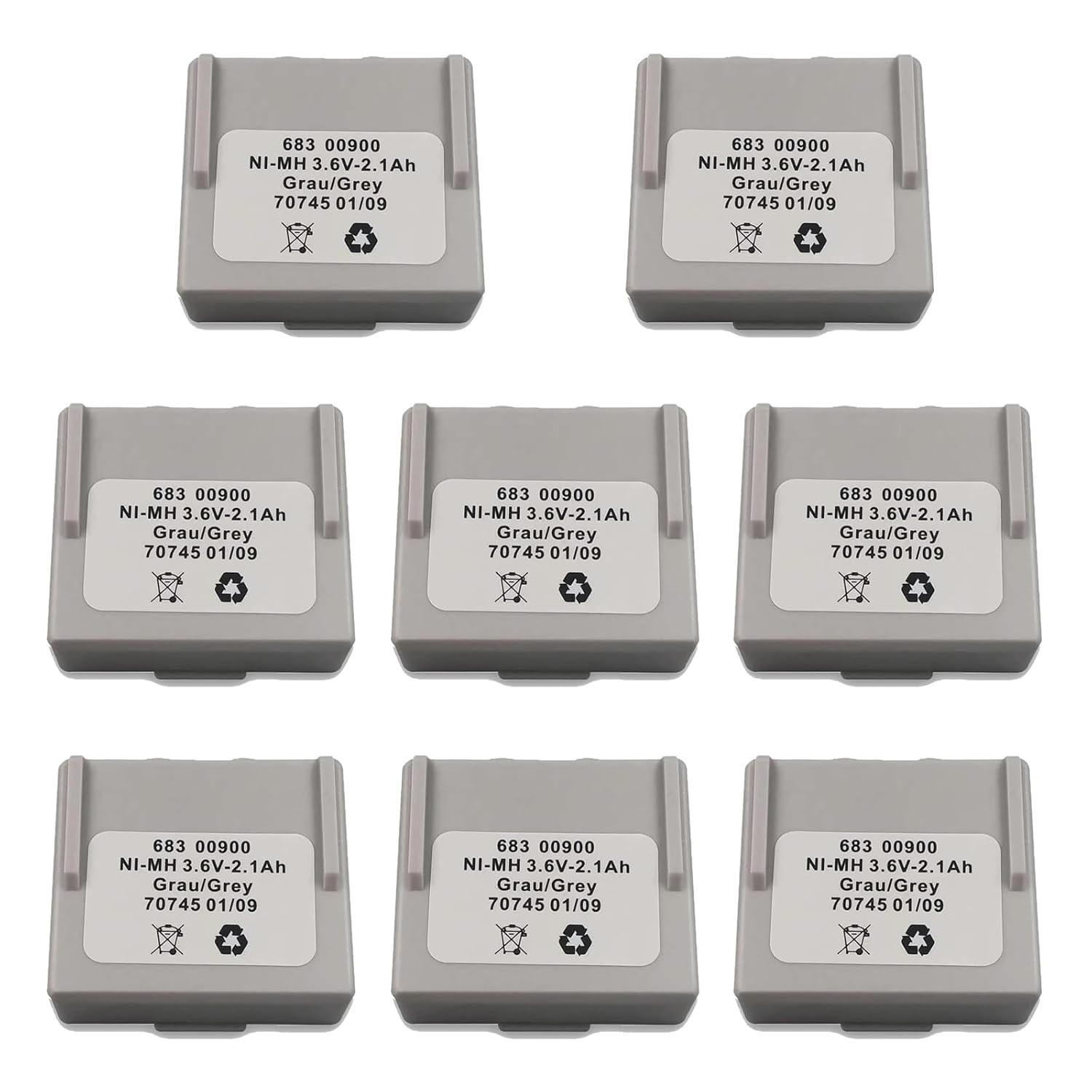 8-Pack 68300900 3 6V Ni-MH Battery 2100mAh Rechargeable for HETRONIC Remote Control 68300900 Battery