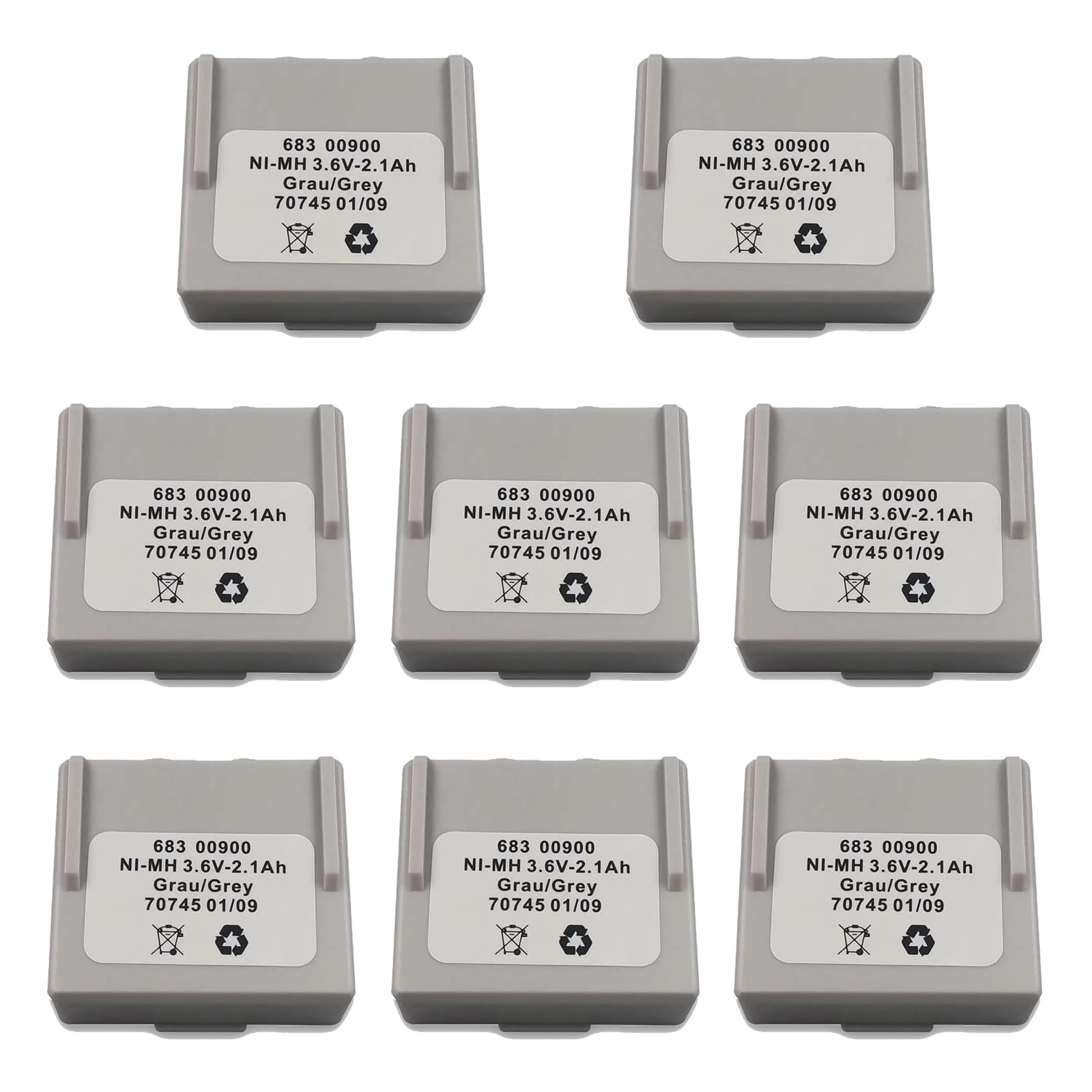 8-Pack 68300900 3 6V Ni-MH Battery 2100mAh Rechargeable for HETRONIC Remote Control 68300900 Battery