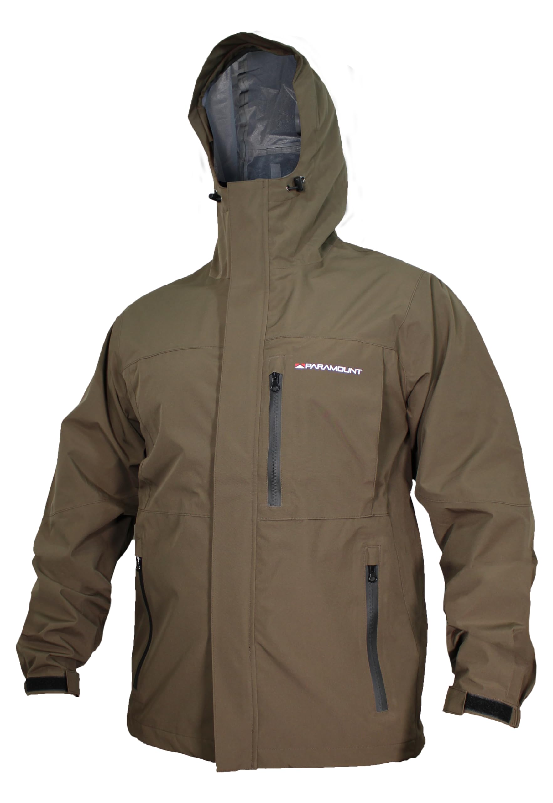 Paramount Outdoors Gale Rain Jacket Men's Waterproof Breathable Fishing Jacket with hood, taped seams