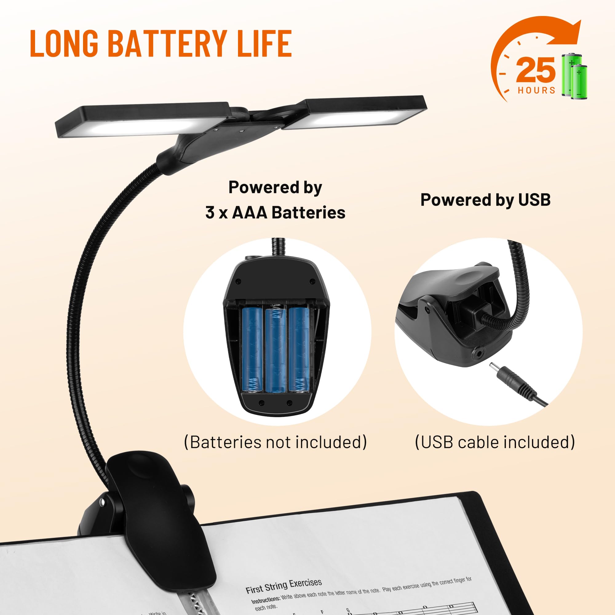 CAHAYA Lámparas Para Atril LED Con Botón Táctil Lámpara de Lectura de 28 LED Con Pinza 3 Modos de Temperatura de Color Cuello de Cisne Giratorio 360° Luz Para Libros