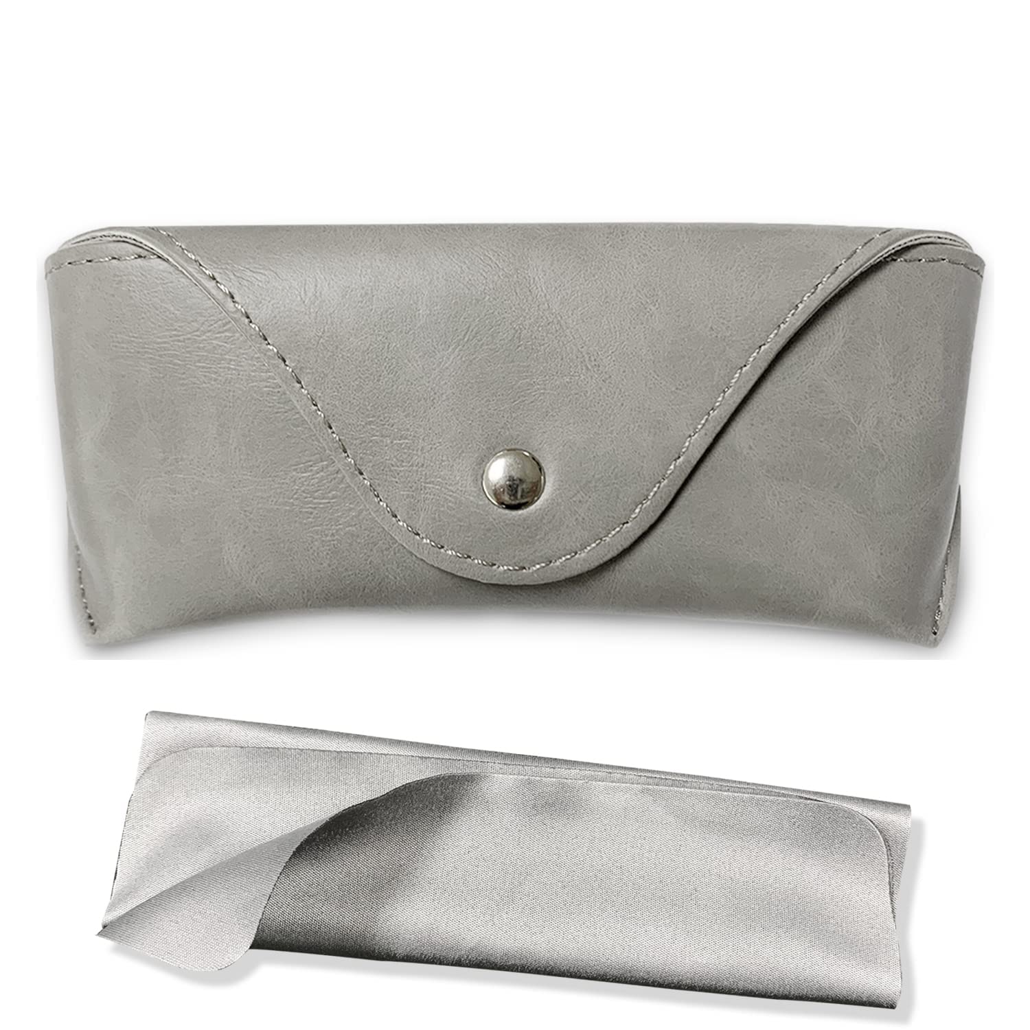 Portable Leather Glasses Case,Durable Soft Sunglasses Pouch Slim Case for Women Men Horizontal Eyeglass Case