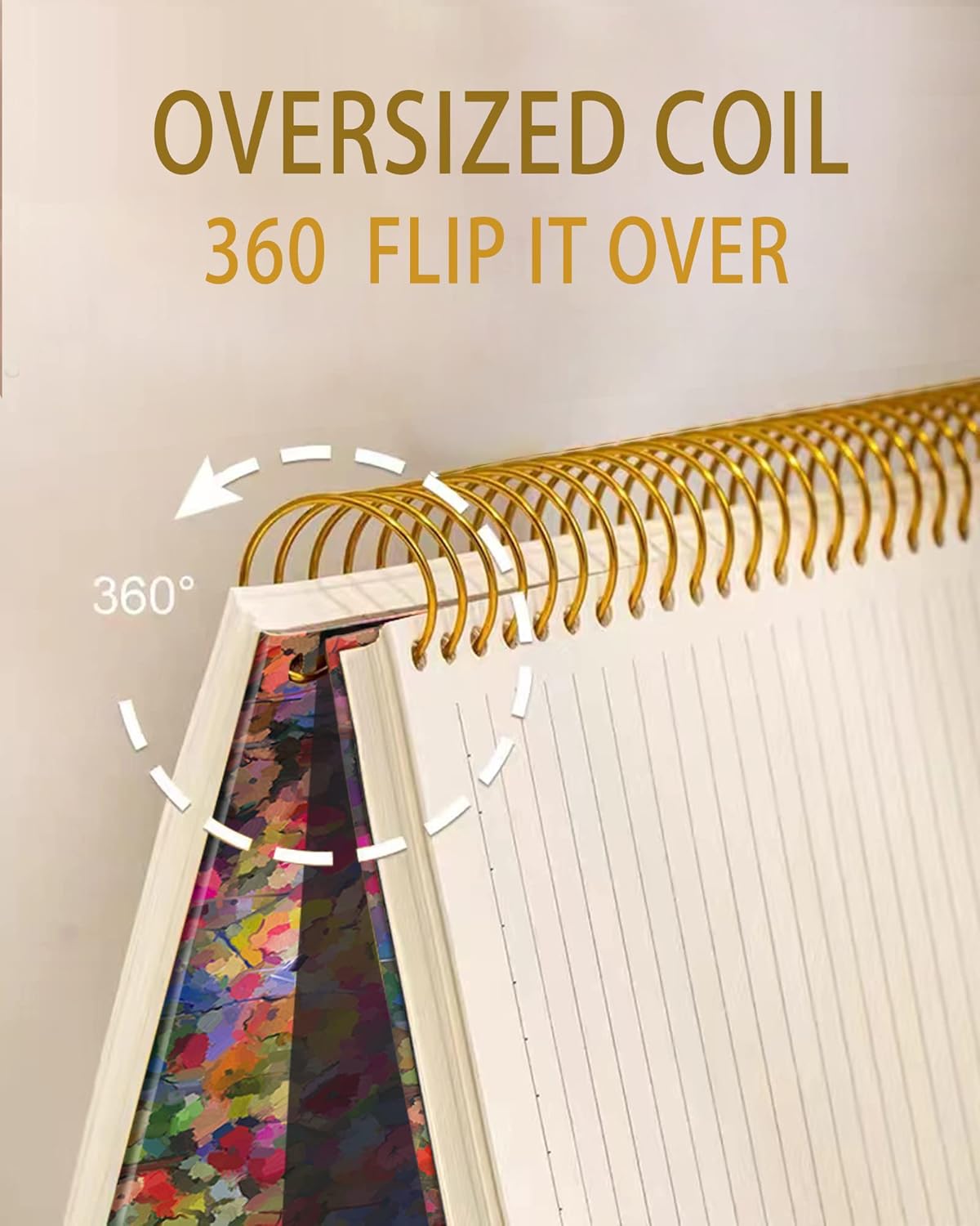 iampanda Spiral Journal Notebook,Strong Twin-Wire Binding with Premium Paper for Girl Women,60 Sheets A5 College Ruled Notebook/Journal,Perfect for School Office Home Gifts,Abstract Hand Drawn - Image 3