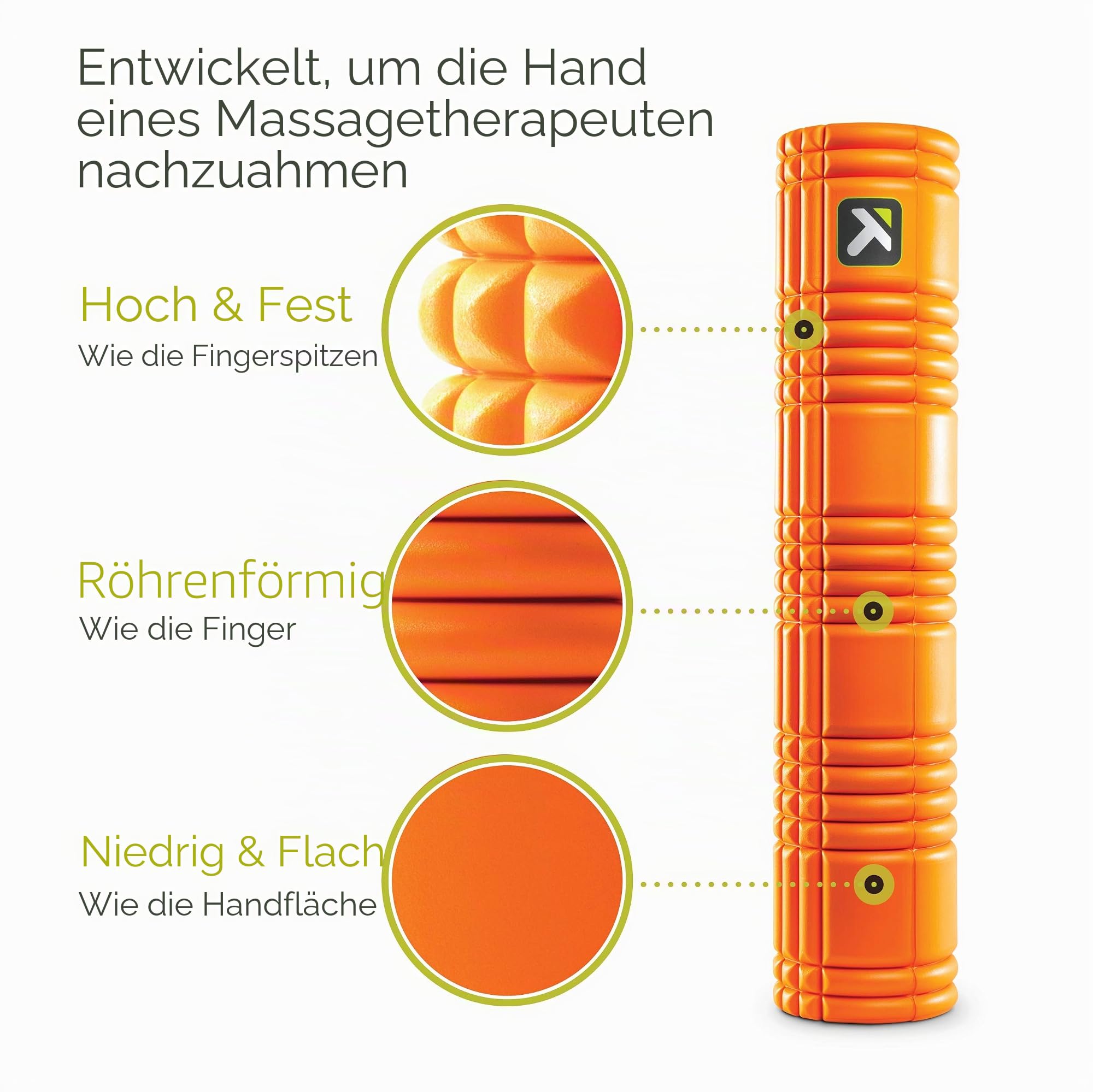 TriggerPoint Grid 2.0 Faszienrolle 66cm Orange mit Online-Videos