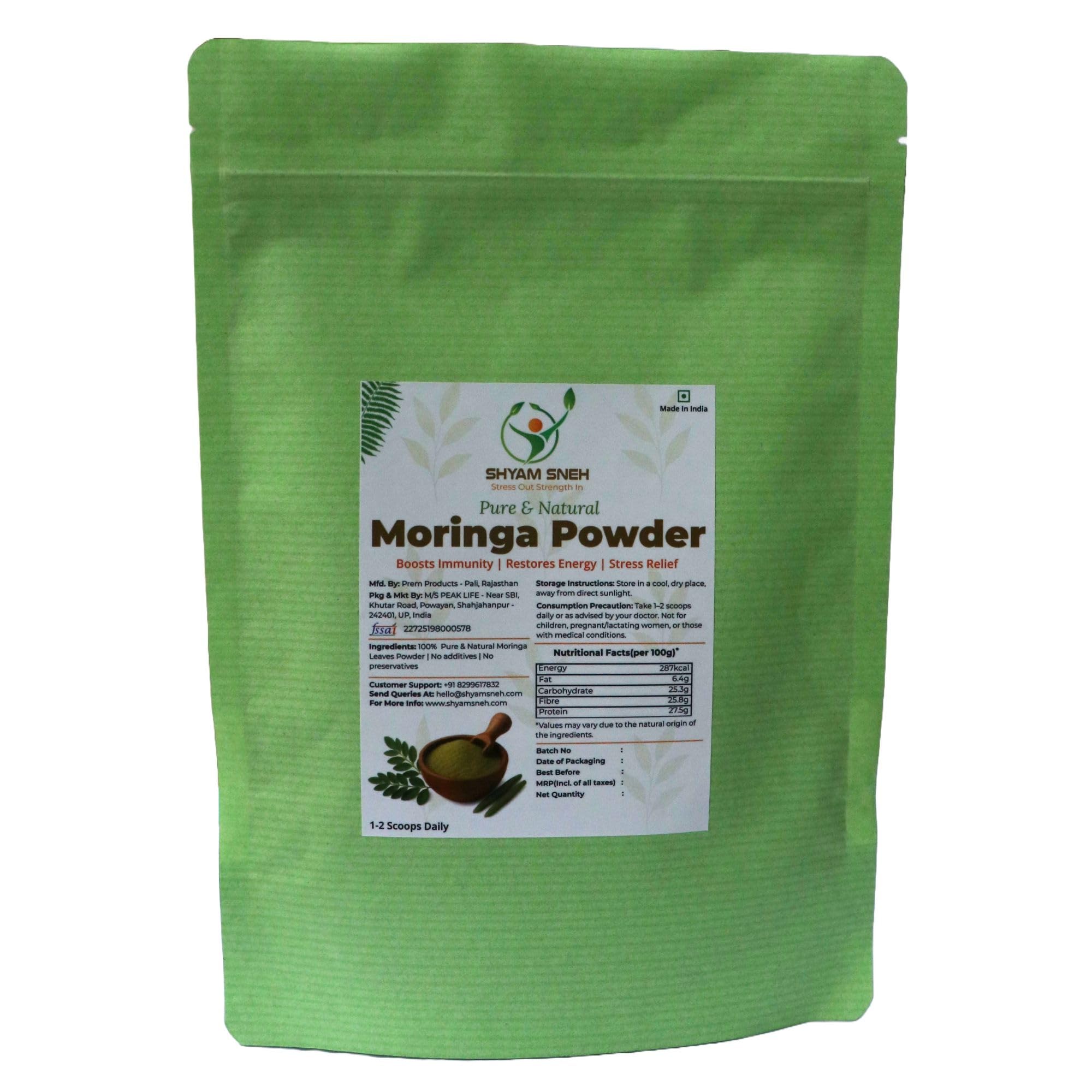 - SHYAM SNEH Moringa Powder (Sahjan/Drumstick Leaf) | Natural Multivitamin for Immunity & Energy | Iron, Calcium & Protein Rich Superfood | 100% Pure & Dust Free (450g)