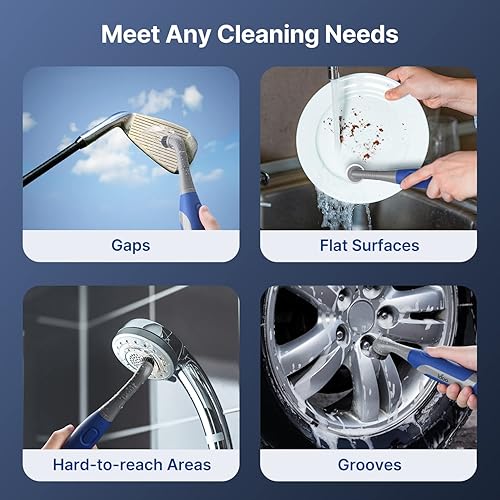 Miniatura 7 de iDOO Cepillo de limpieza eléctrico inalámbrico, limpiador de batería IPX7, resistente al agua, cepillo de lechada eléctrico con 6 cepillos para