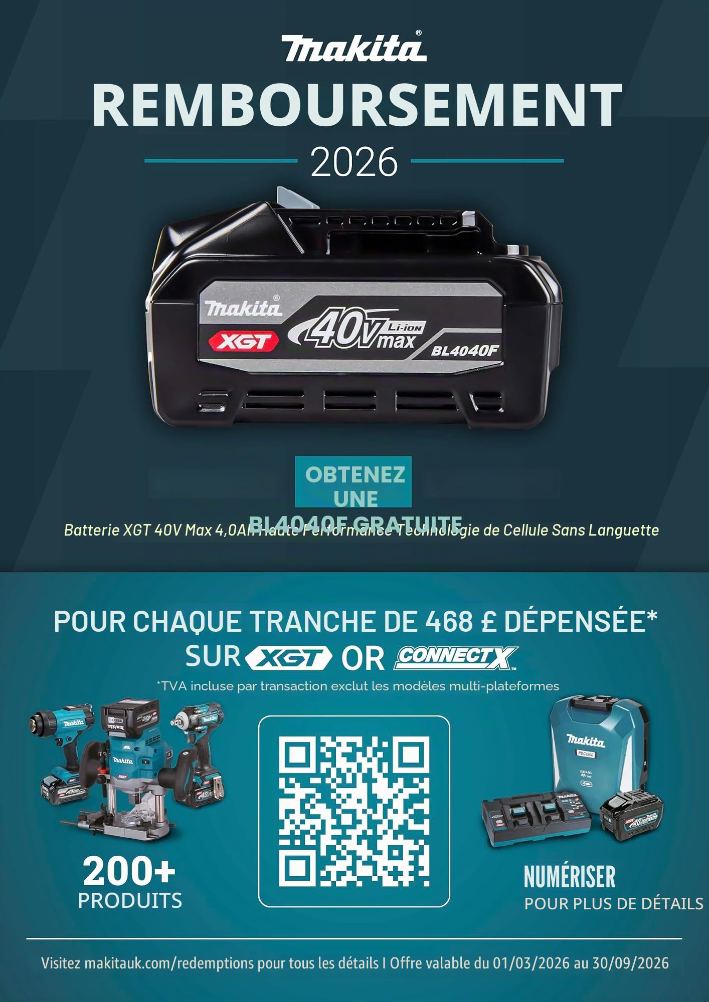 Makita Cloueur finette 18ga 40v + makpac makita sans batterie - fn001gz02