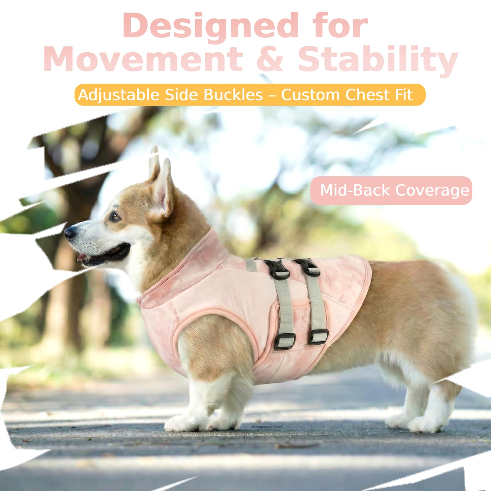 Cappotto Rinfrescante Cane Estivo | Gilet Traspirante con Anello D Integrato | Regolabile | Leggero e Anti Scivolo | Ideale per Passeggiate e Viaggi (Rosa Brezza M)
