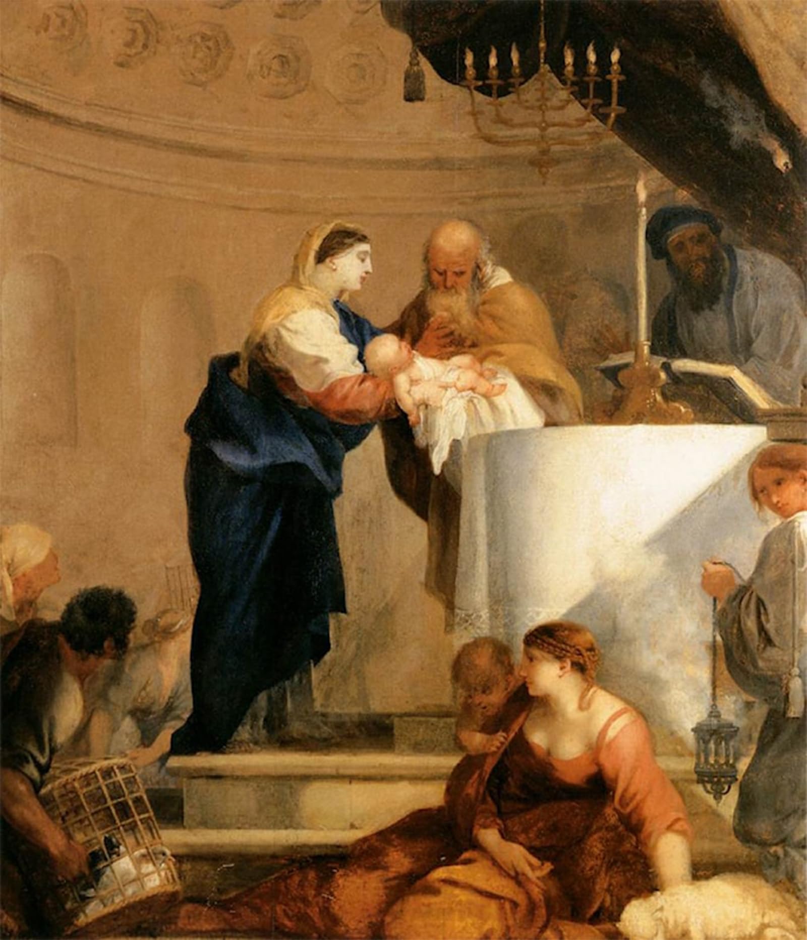 ARTXLXXBN Famous Art Print Poster Vintage Wall Art Presentation in the Temple by Sebastien Bourdon Canvas Art Poster for Home Decor 60x90cm