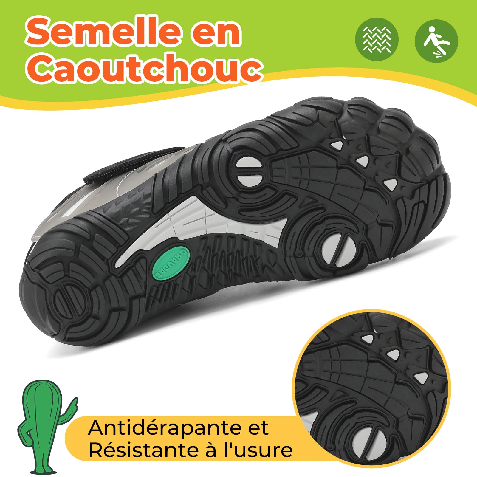SAGUARO Chaussures Minimaliste Enfant Barefoot Semelle Zero Drop Noir EU 24-36