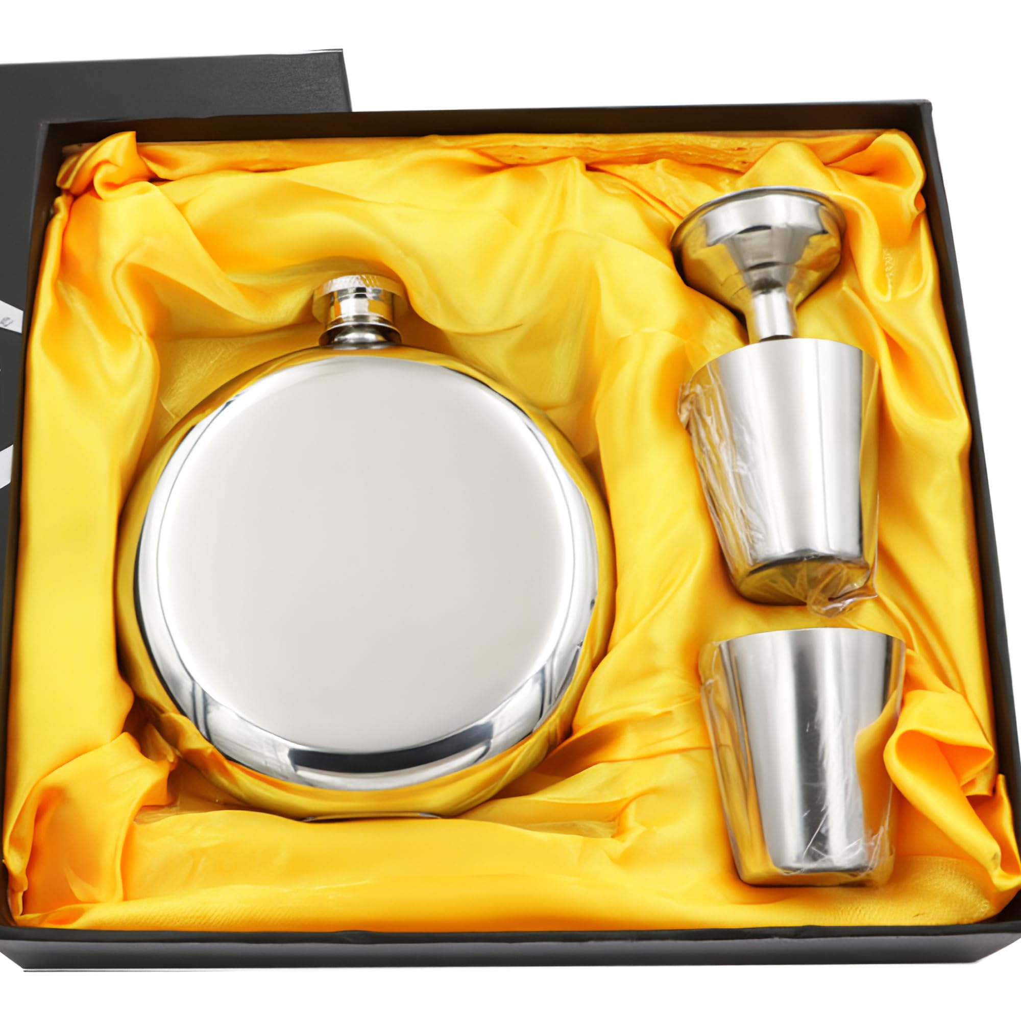 5oz/150ml Mirror Finish Round Hip Flask Gift Set 304 Stainless Steel Liquid Container