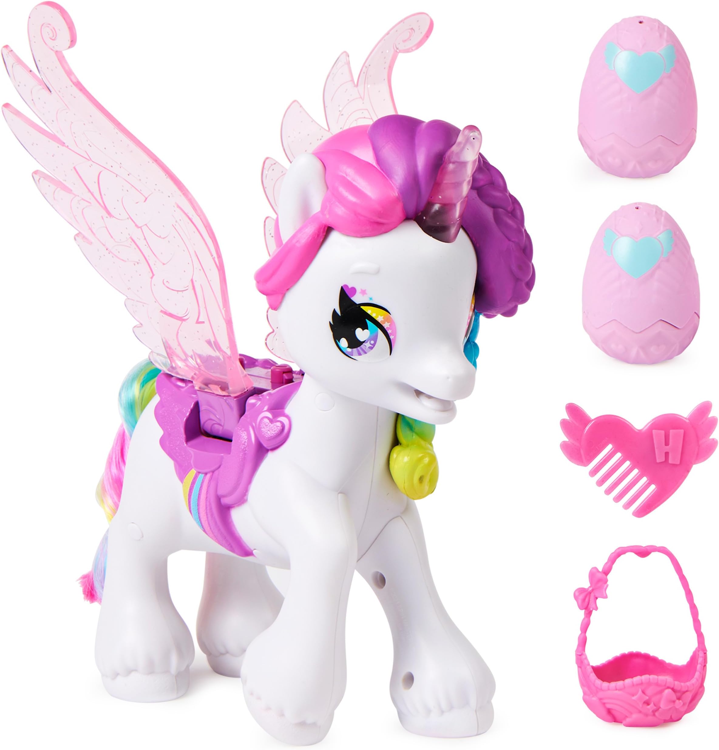 CollEGGtibles, Hatchicorn Unicorn Toy with Flapping Wings, Over 60 Lights & Sounds, 2 Exclusive Babies, Kids Toys for Girls Ages 5 and up