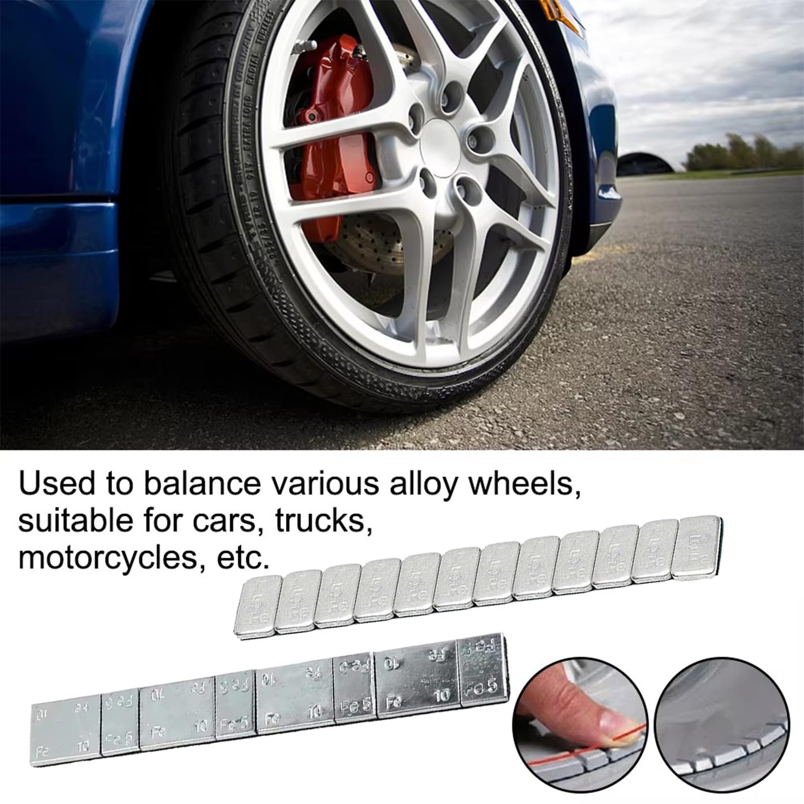 Pesi Adesivi Equilibratura,Piombi Adesivi per Equilibratura,Pesi per Ruote,Pesi Equilibratura,Pesi Adesivi Pesi,Pesi di bilanciamento per Auto,Camion,SUV e Motocicli,5-10g x 1 pc+ 5g x 6 pcs
