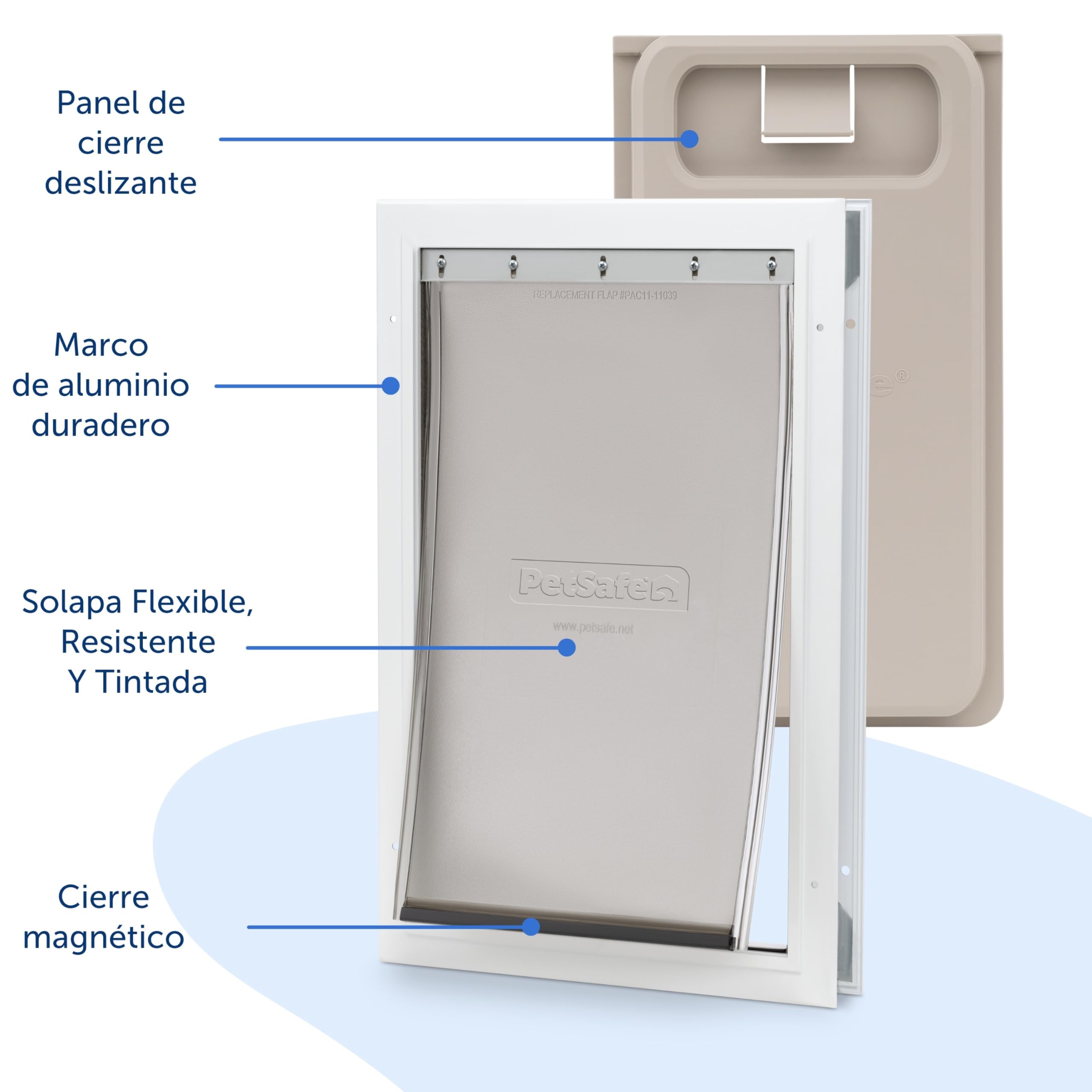 PetSafe Gatera de Aluminio - Puerta para Mascotas con Diseño Duradero, Instalación Sencilla, Sellado Resistente al Clima, para Múltiples Mascotas, L