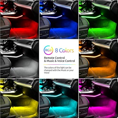 Miniatura 2 de Luces LED para interior de coche, tiras decorativas, atmósfera, ambiente, kits de iluminación