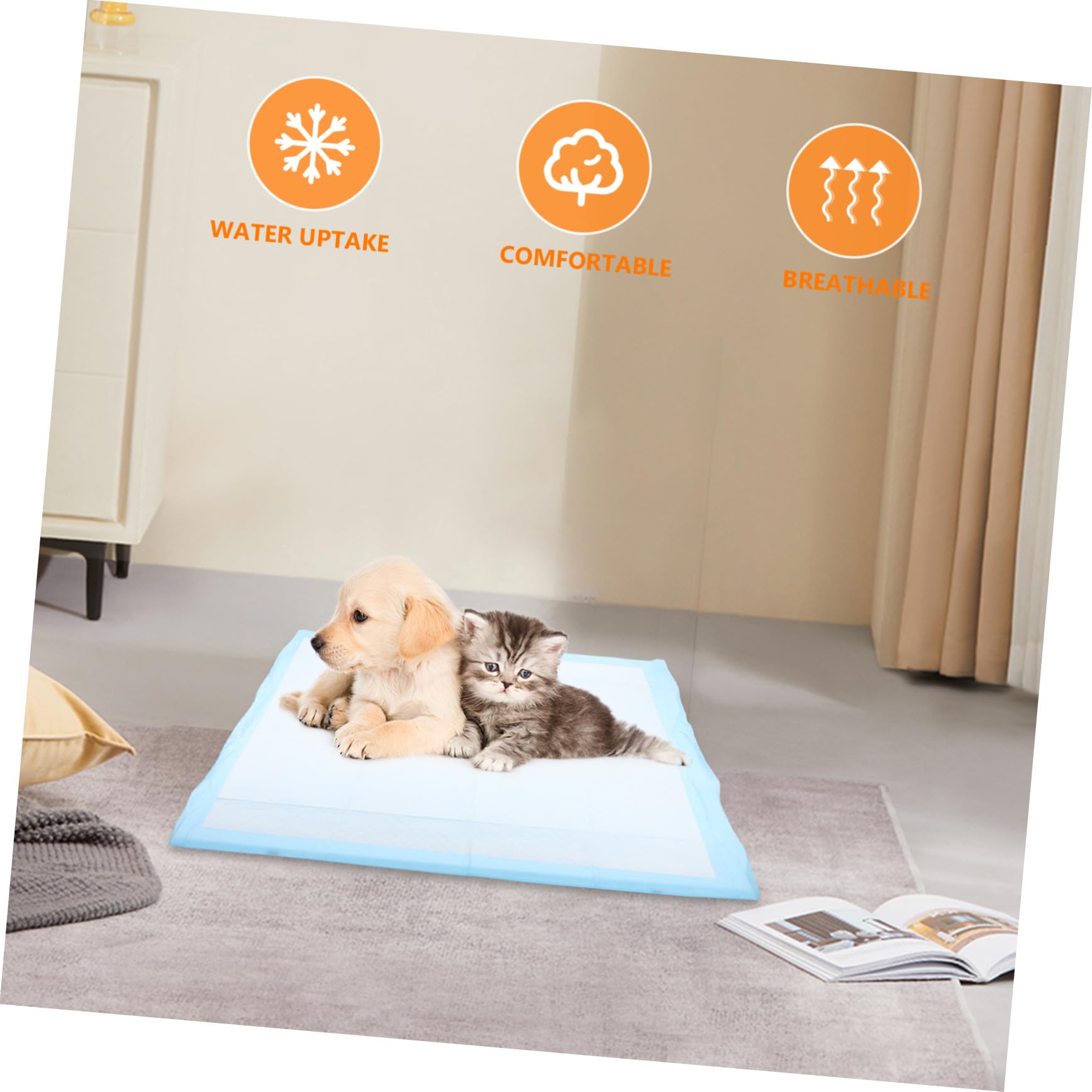 Tapis D'apprentissage Non-tissé pour Chiots Super Absorbant 60x60 Cm | Voiture et Sorties, Alèse Simple, Garde la Maison Propre, Chiots et Chiens D'intérieur