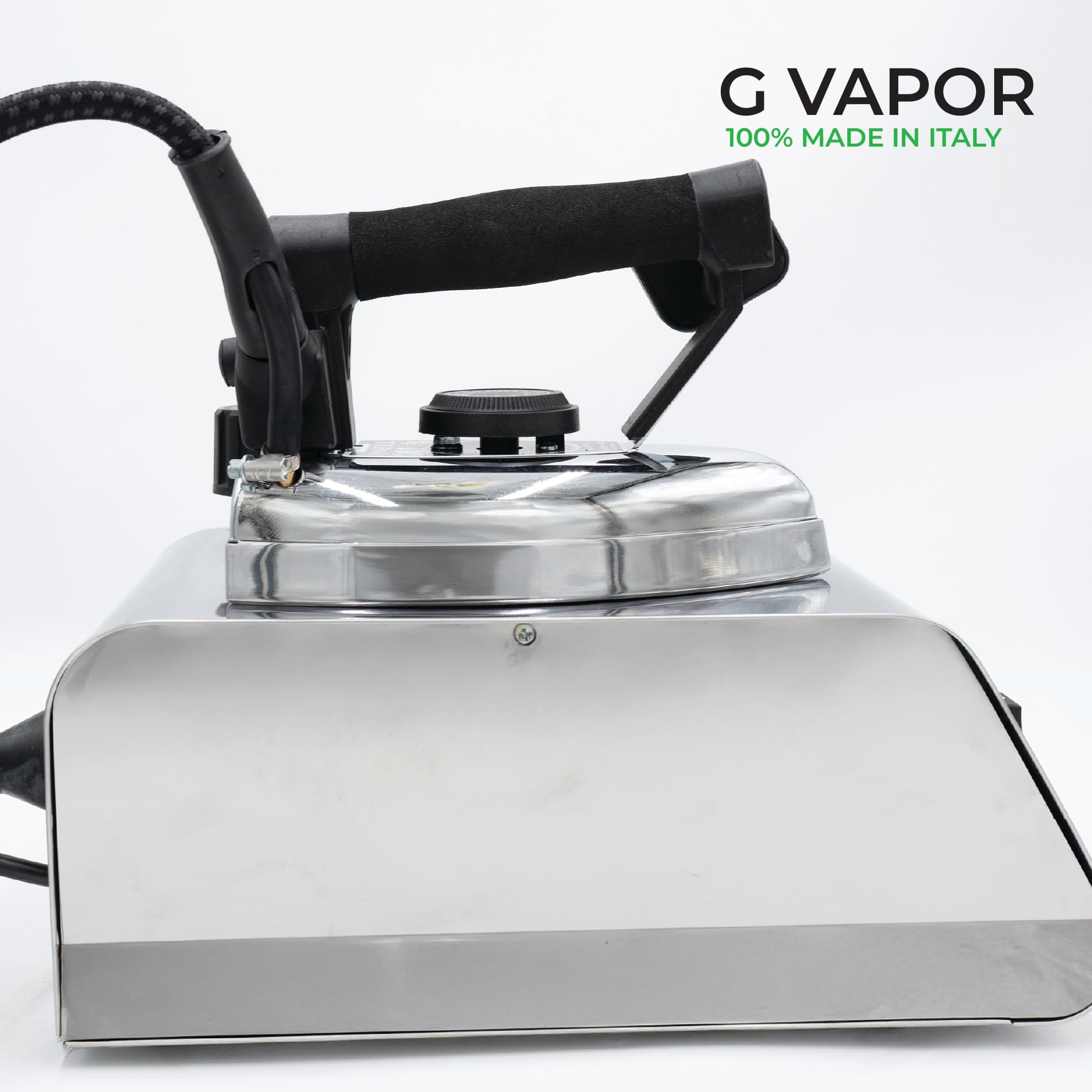 G GRIMALDI Ferro da Stiro Professionale con Caldaia in Acciaio Inox|G VAPOR 1150W + 800W 3.2 Bar Vapore Secco Dry System|Made in Italy|Capacità 1L Autonomia 90 min Anticalcare
