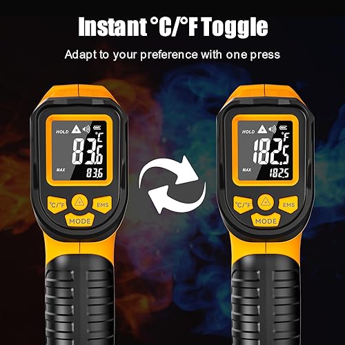 Miniatura 6 de Pistola termómetro infrarroja, -58 a 1472, sensor de temperatura láser sin contacto de alta precisión con pantalla LCD retroiluminada, para cocinar,