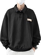 Maytopia CX19 Men's Long Sleeve Sweatshirt, Plain, Loose, Large, Korean Style, Casual, Stylish, Spring, Autumn, Winter, Pullover, Simple, Unisex, Polyester