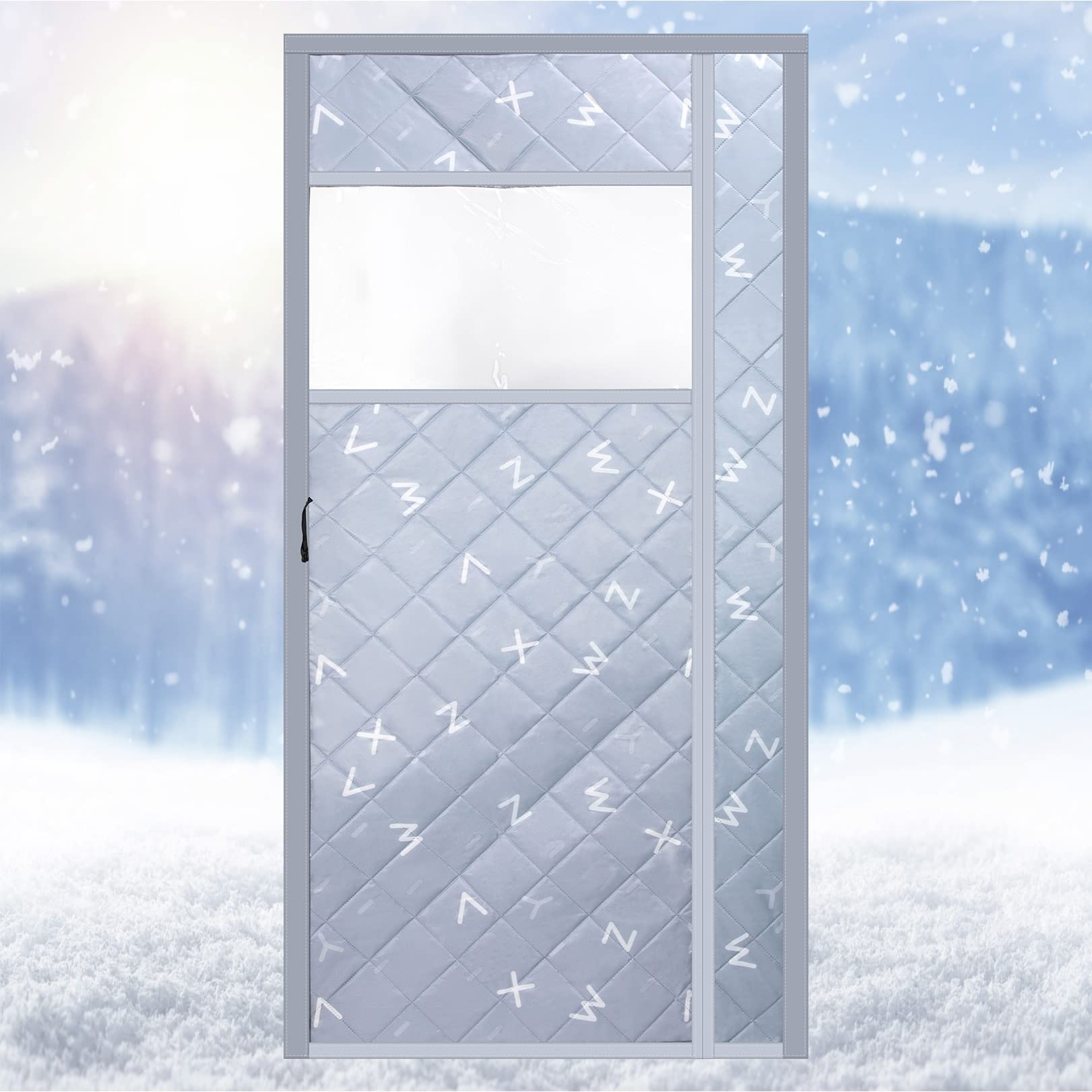 Rideau de porte magnétique thermique gris clair 170x243 cm pour cuisine