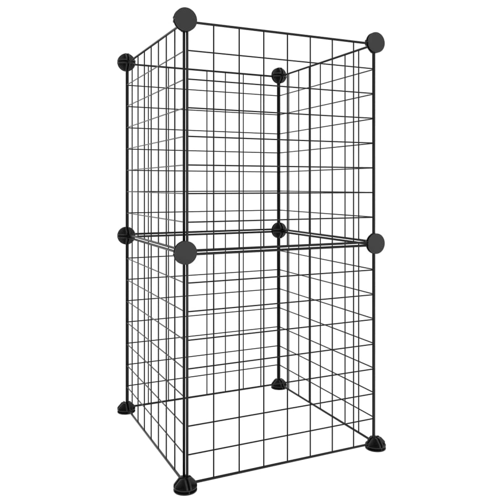 Homgoday Klatka dla zwierząt domowych 8 paneli czarna 35 x 35 cm stal, dekoracja klatki dla psa wewnętrzna klatka dla psa Kennel dla psów klatki dla psów ogrodzenie dla psów na zewnątrz model 3114031