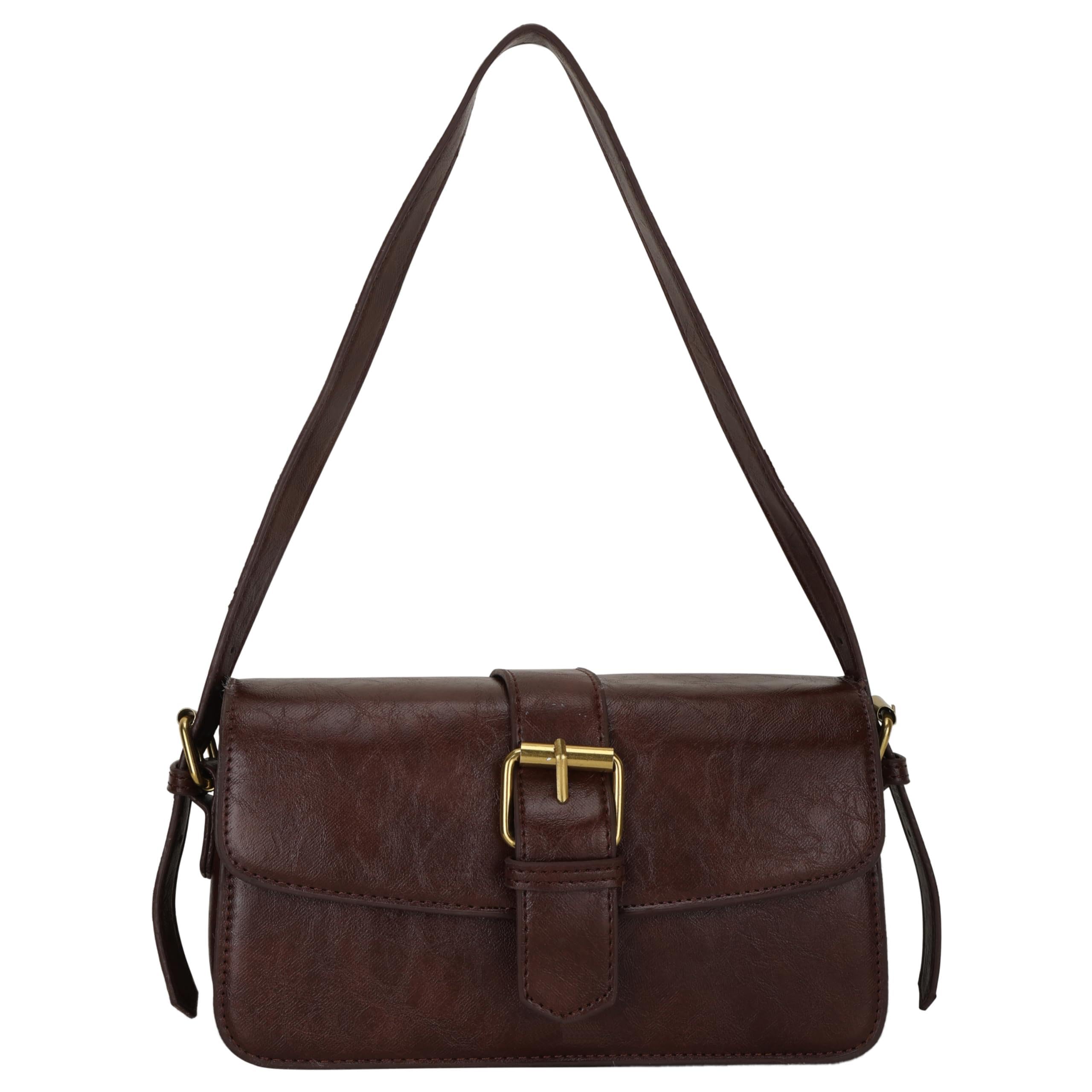 SIBY Ladies Crossvody Purse |Retro Style PU Leather Crossbody Bag with Buckle Lock and Zipper |Travel Handbag for Women- Brown (B0C2VNS318) Amazon Price History, Amazon Price Tracker