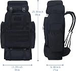80L Camping Hiking Backpack, Military Tactical Backpack Molle Rucksack, Extra Large Hiking Backpack, Water Resistant Hiking Daypack, Outdoor Sports Backpack, Adjustable Sport Bags (Black)