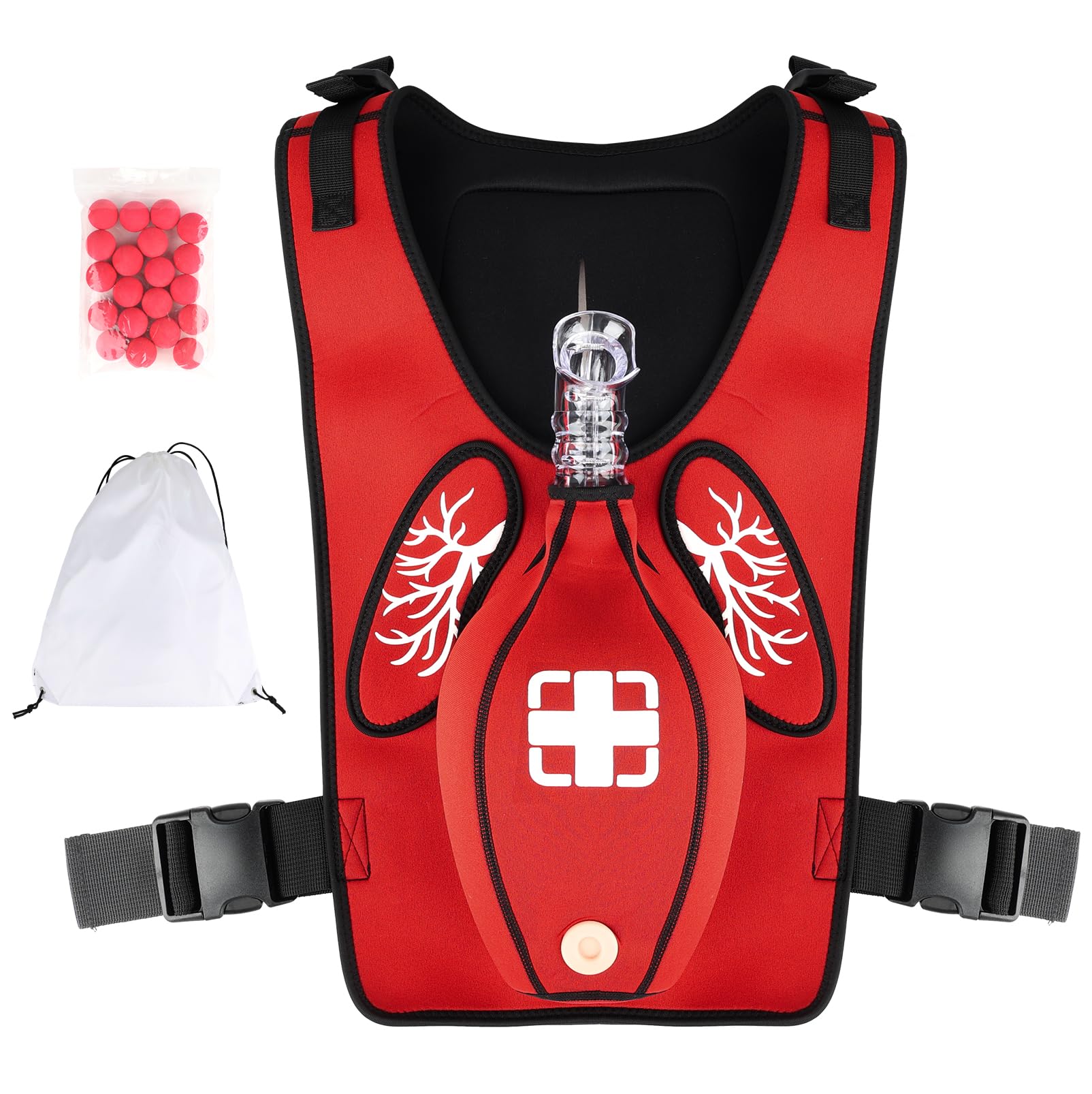 Heimlich - Chaleco de entrenamiento de maniobra para adultos, RCP, simulación de obstrucción de las vías respiratorias, correas de hombro ajustables y cinturón de cintura, entrenador de rescate de