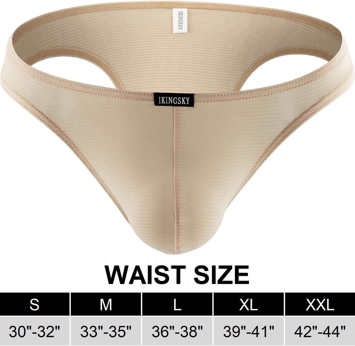 iKingsky Men's Cheeky Bikini Underwear Sexy Mid Coverage Back Briefs Stretch Striped Under Panties for Men - Image 7