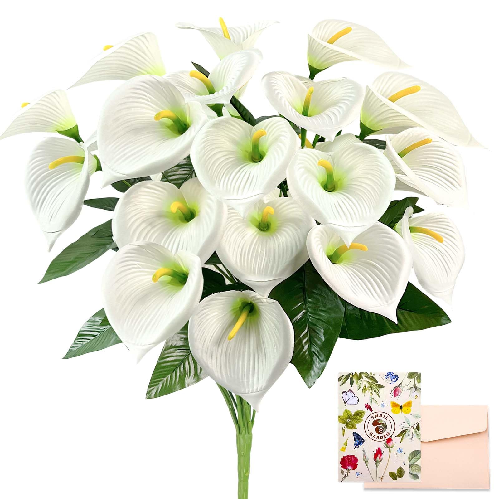 Fleurs de lys calla artificiels durables de 56 cm pour bouquet de mariee et fleurs de ceremonie