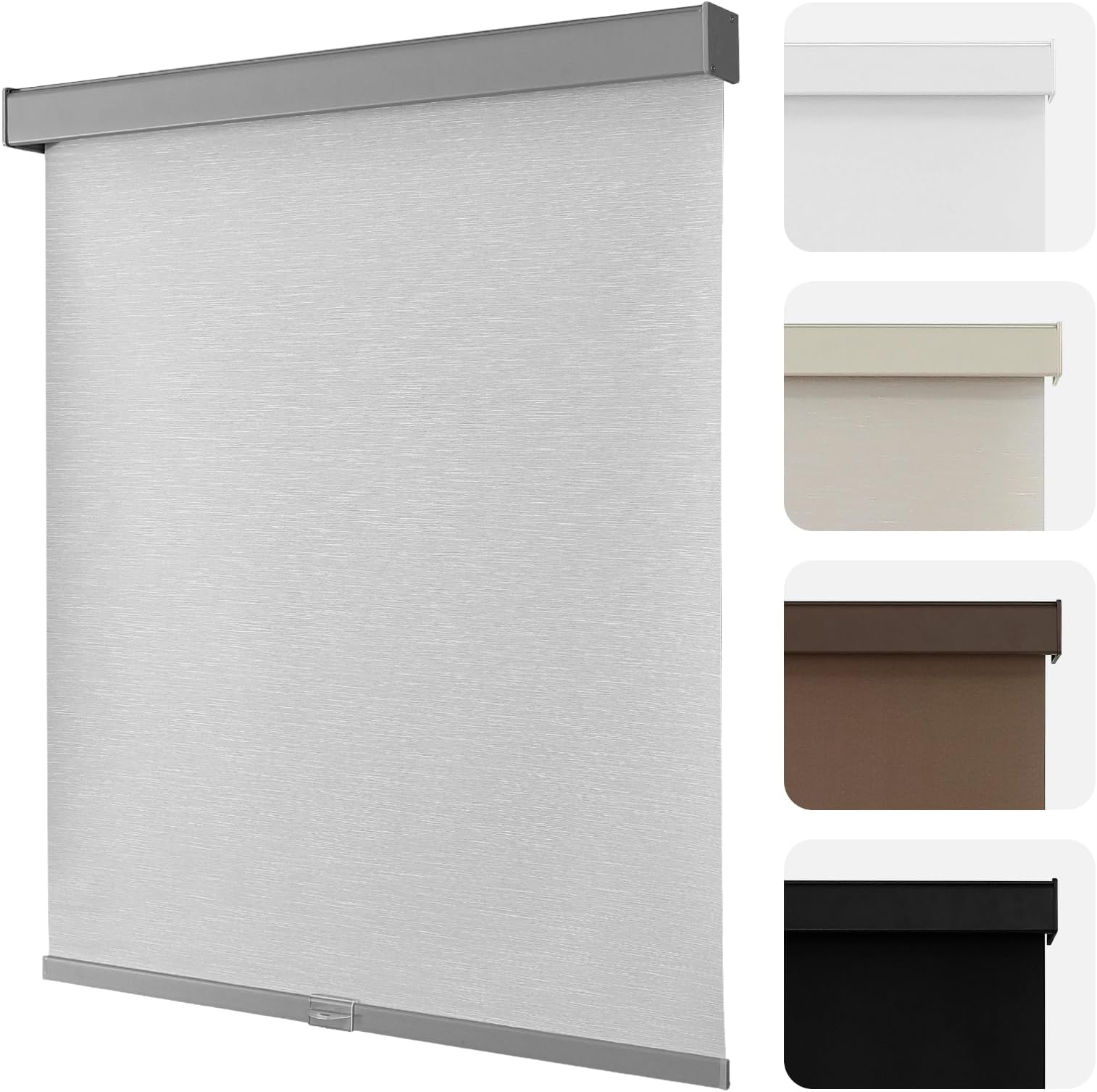 Joydeco 100% Cordless Roller Shades Blackout Blinds for Windows Room Darkening,Window Shades for Home,Office,Bedroom,Upgraded Small Square Aluminum(35 "W x75 H, Light Grey)