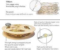 Vista 83 de RUICHEN Guirnalda de luces LED con cable plateado de 99 pies, 300 luces LED con carrete, color naranja