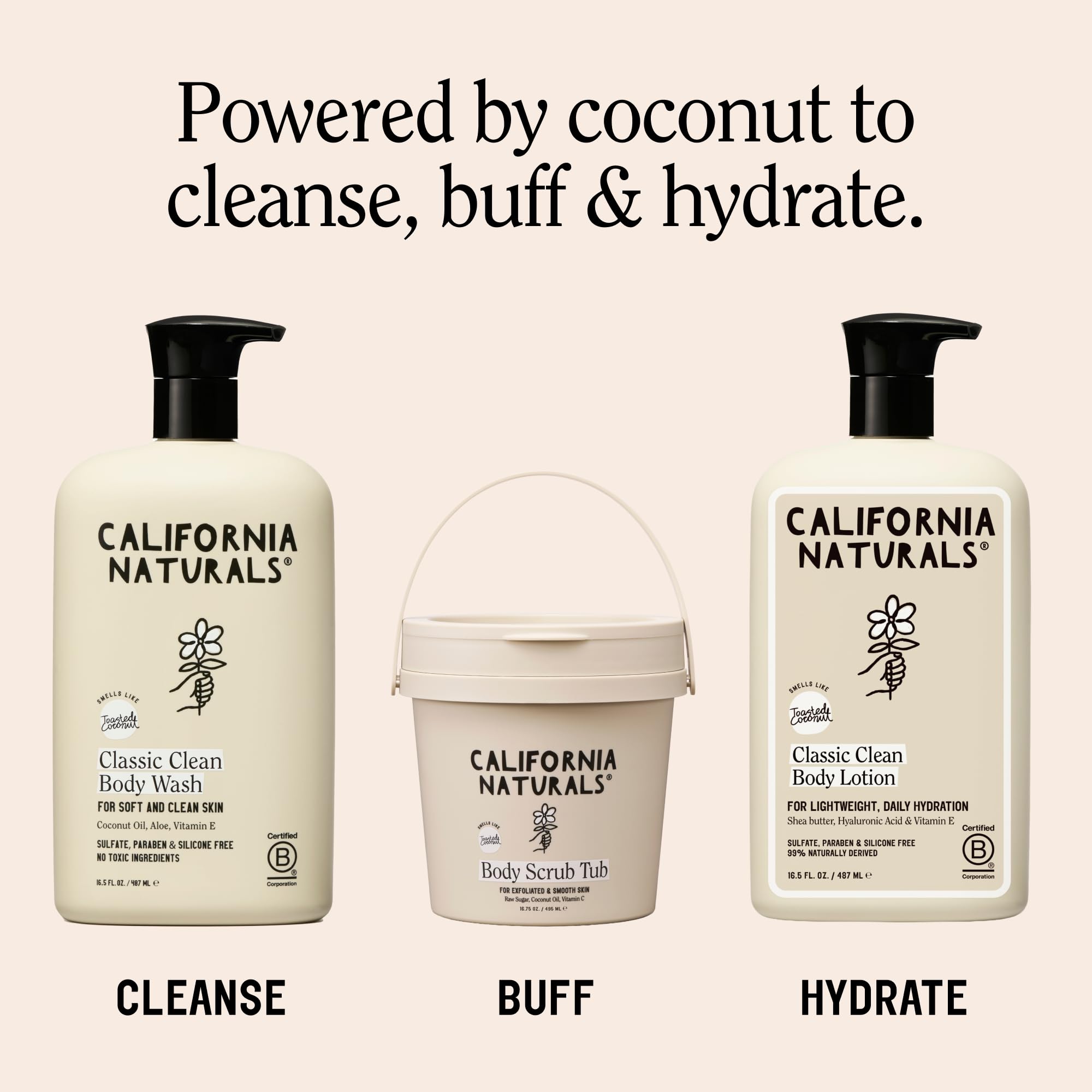 California Naturals Exfoliating Body Scrub with Coconut Oil, Vitamin C & Sugar, 14.5 oz