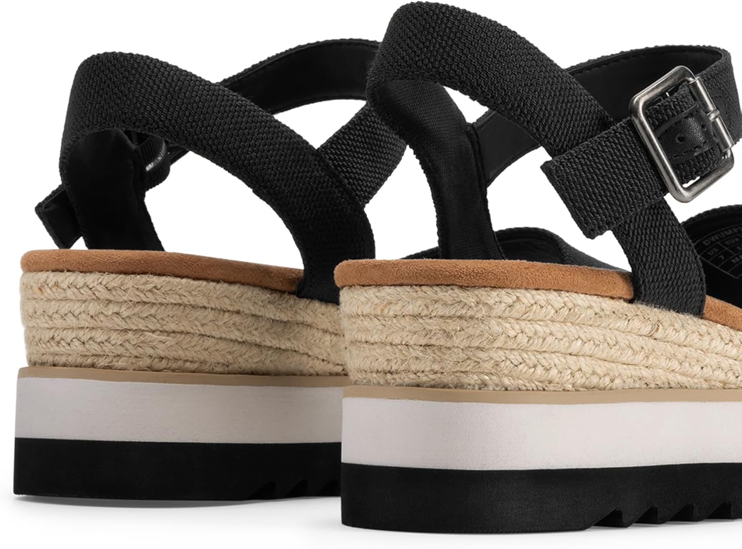 DREAM PAIRS Women's Open Toe Buckle Ankle Strap Espadrille Platform Wedge Sandals - Image 4