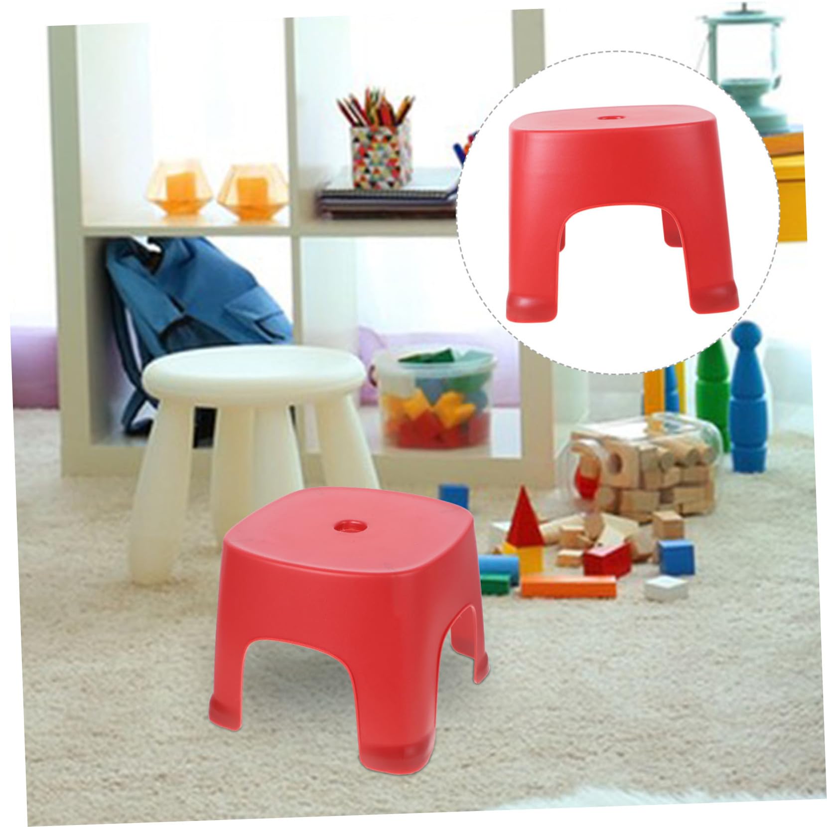 Mikinona Plastik Hocker 26x24cm - Rutschfester Tritthocker Für Bad & Küche