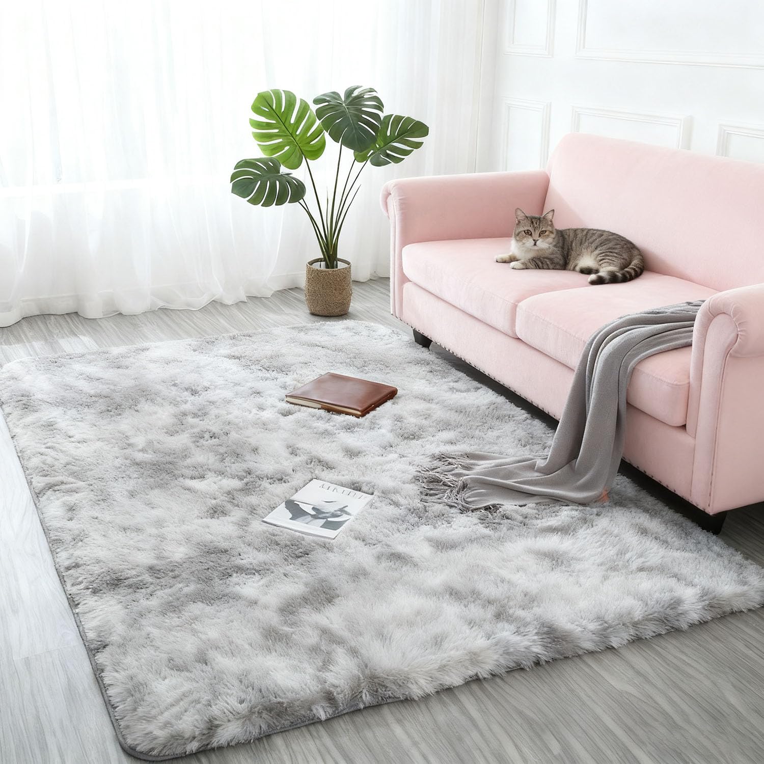 Tapis lavable et antidérapant 230x390 cm doux et moelleux pour salon