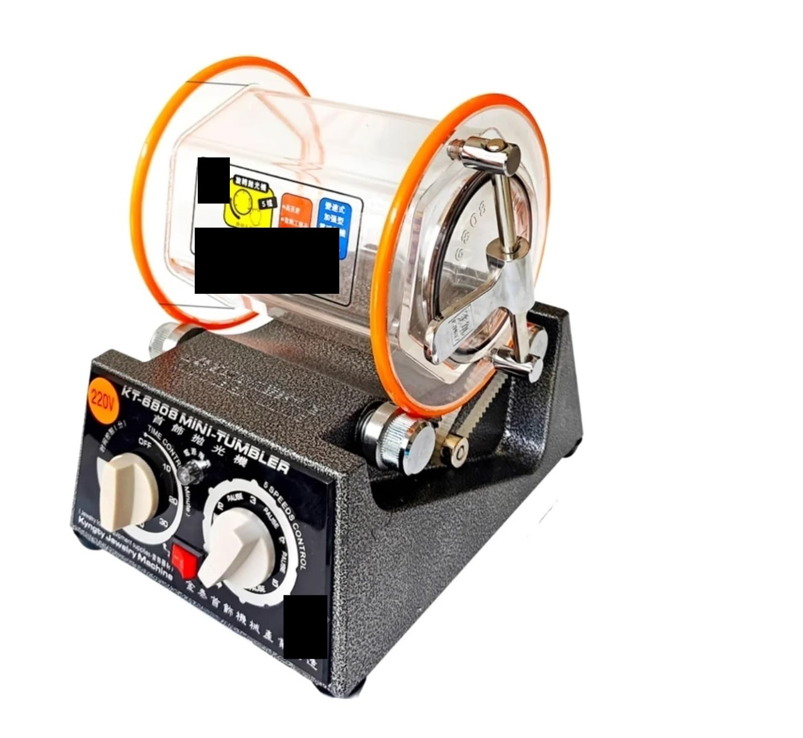 JVDDI Kt6808 3kg Rotary Tumbler Surface Polisher Jewelry Drum Polishing Machine Gemstone DIY Mini-Tumbler Finishing Tools