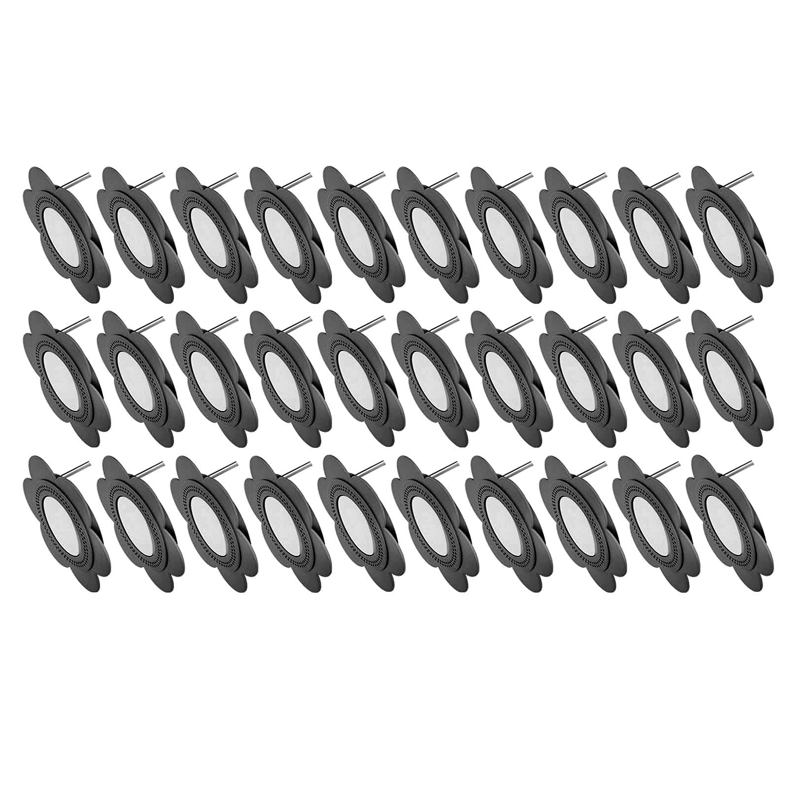 Set di 30 spille a forma di fiore da 58 mm, spille vuote per lavori creativi fai da te. (Nera)