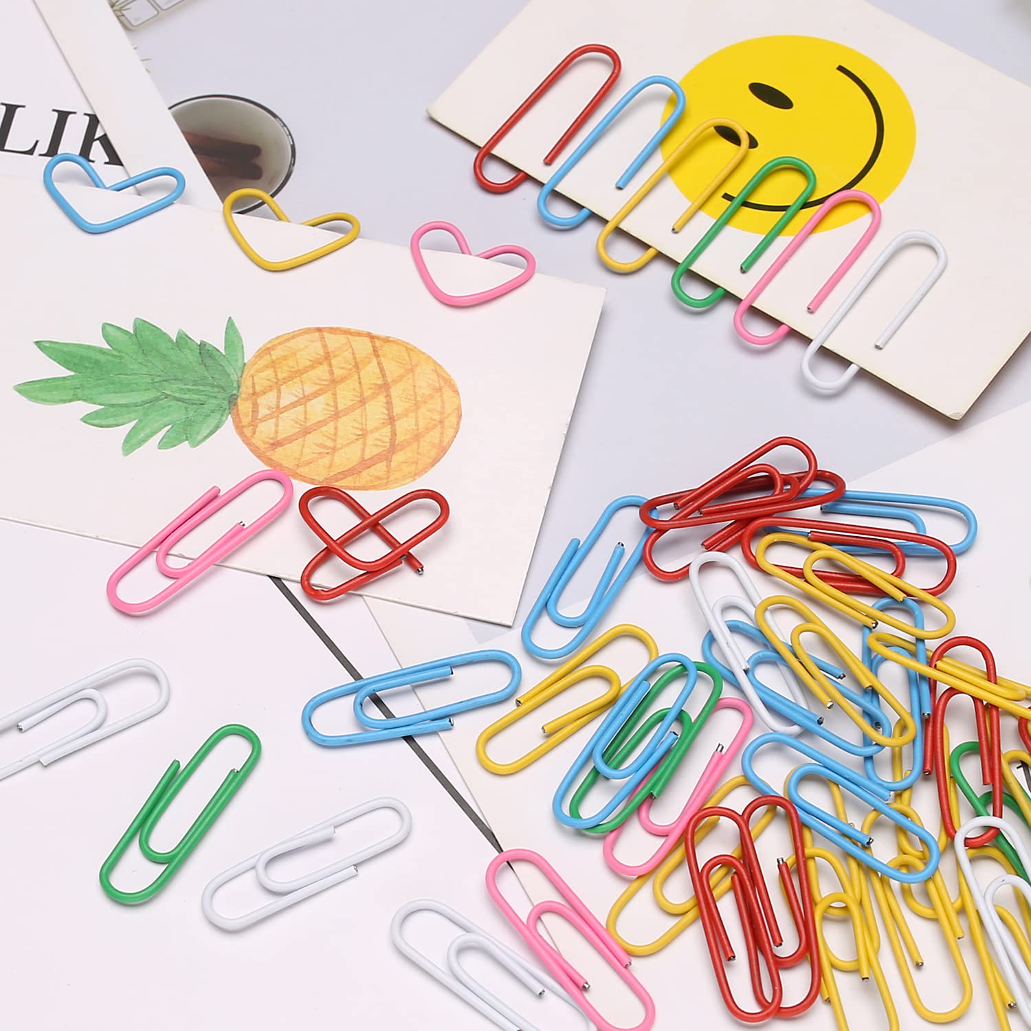 Elisel Juego de 200 clips de colores medianos (3,3 cm), duraderos y antioxidantes, perfectos para la oficina, la escuela y el uso personal (multicolor)