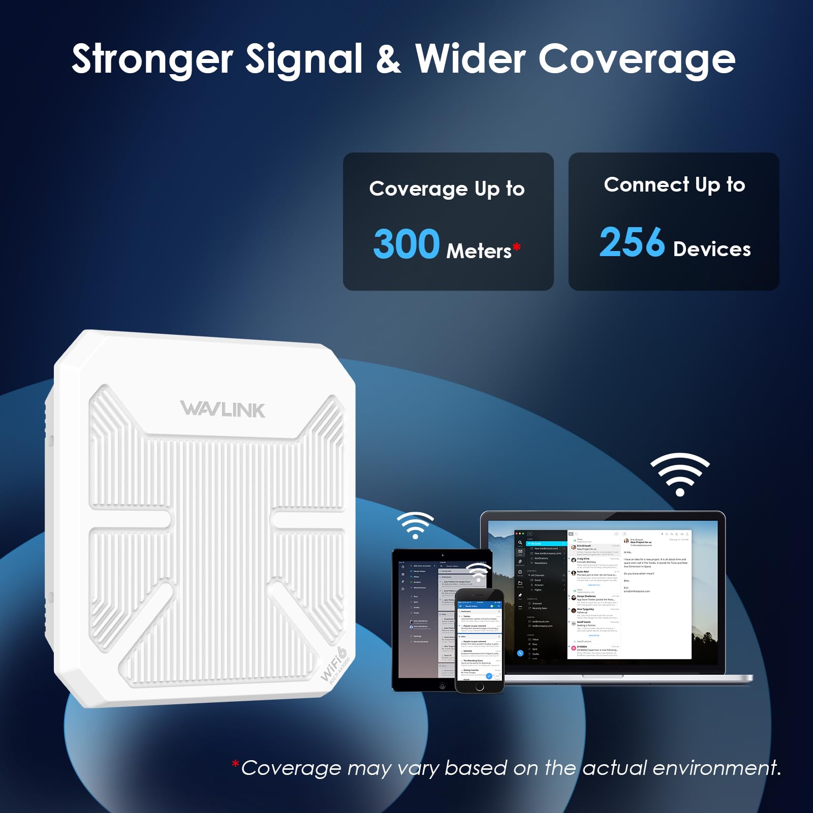 WAVLINK AX3000 Outdoor Point to Point WLAN Bridge PtP Outdoor Wetterfest für PtP und PtMP, unterstützt 100m PoE aktiv/passiv, Richtantennen 12dBi, Gigabit-Port,