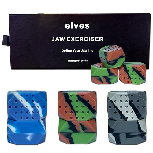 Ejercitador de mandíbula para hombres y mujeres, cincel para esculpir la barbilla, tabletas de silicona para mandíbula definida, 3 niveles de