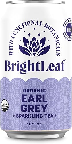 BrightLeaf Organic Sparkling Earl Grey Black Tea, 12 FZ