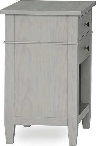 Miniatura 7 de SIMPLIHOME Carlton - Mesita de noche contemporánea de madera maciza de 24 pulgadas de ancho, color gris niebla, para sala de estar y dormitorio